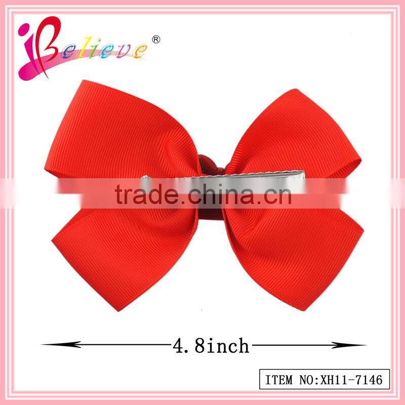 Global hot selling hair accessories factory wholesale nice christmas ribbon bow hair clip for kids (XH11-7146)
