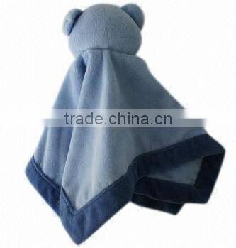 Cute plush stuffed blue bear babies' blanket toy/plush bear blankets