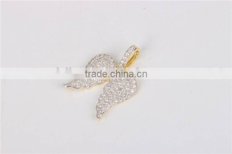 2016 newest style 925 silver angel wing pendant hip hop costume jewelry