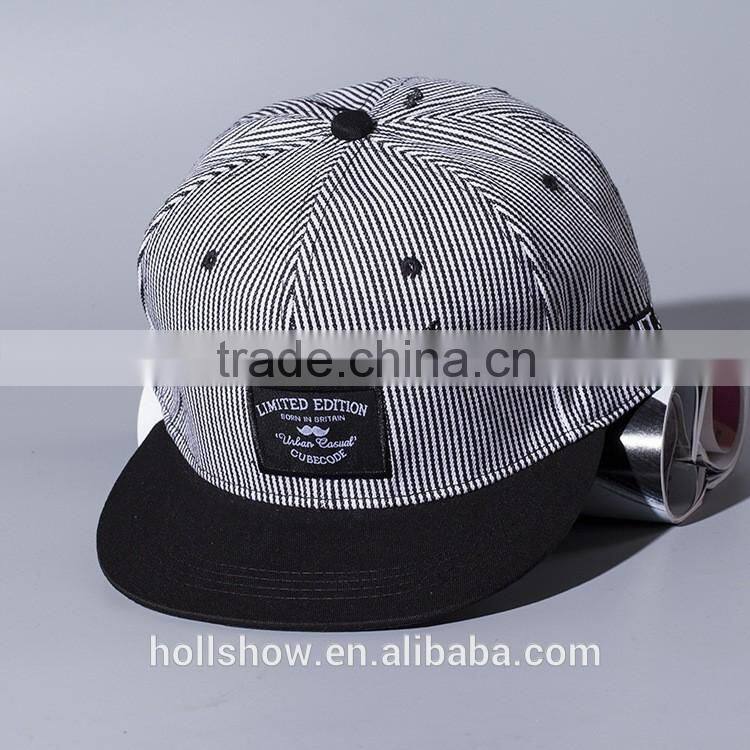 Striped Pattern Applique Beard Embroidery Male Female Custom Snapback Hats Wholesale