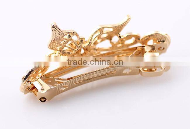 Painted lacquer decoration elegant rhinestone butterfly hair clip hair spring clip,hair clips