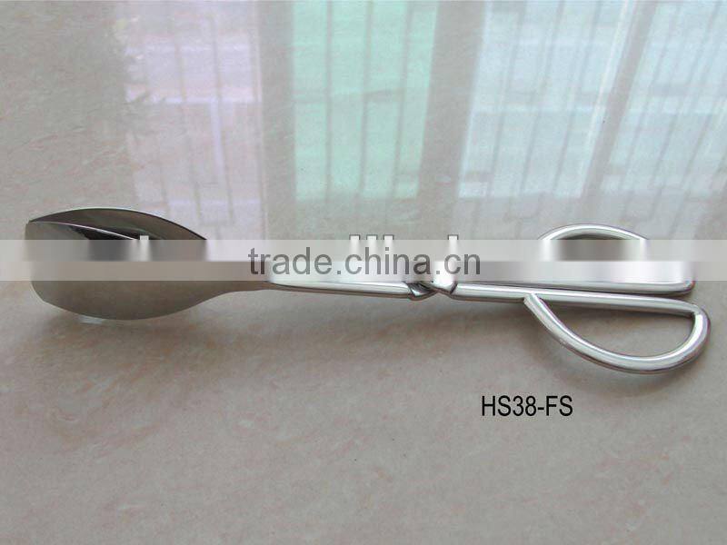 HS38 Scissors Shape Bread Tong, SS Food Tong and Serving Clamp