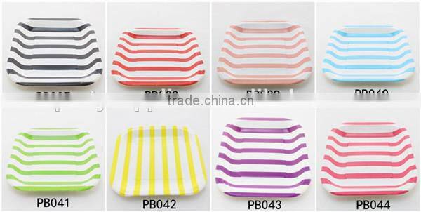 Wholesale Party Paper Supplies Black Striped Paper Plates, Paper Cups, Paper Napkins, Paper Straws, Paper Bags
