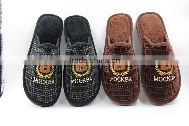 New 2014 Autumn Winter Men Slippers indoor Shoes anti-skid Home Flat Shoes padded Striped Warm leisure catton Shoes