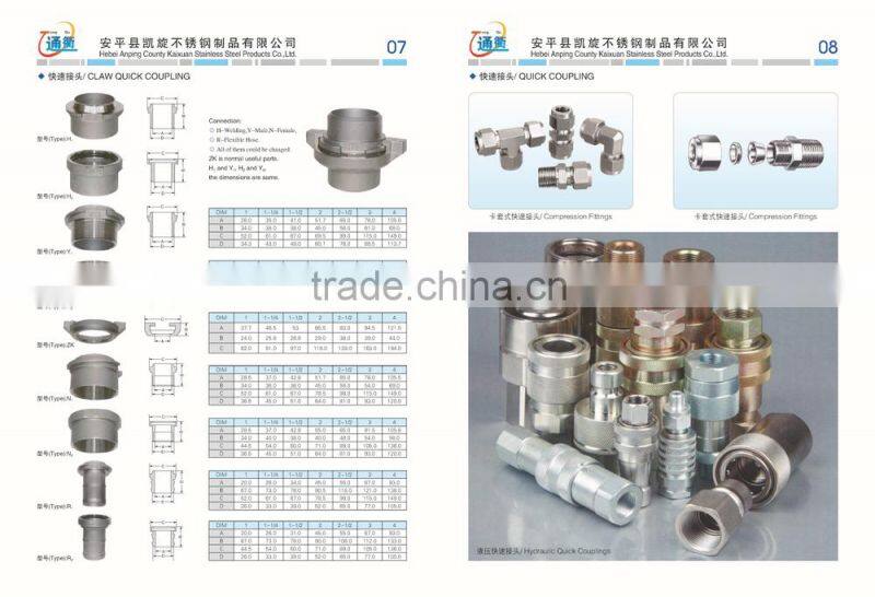 stainless steel 304 or 316 compression fittings,straight union