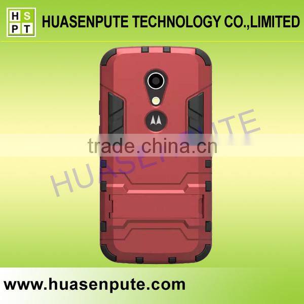 Wholesale 3 in1 Robot Silicon Rubber + Hard Plastic Stand Case for Moto G2