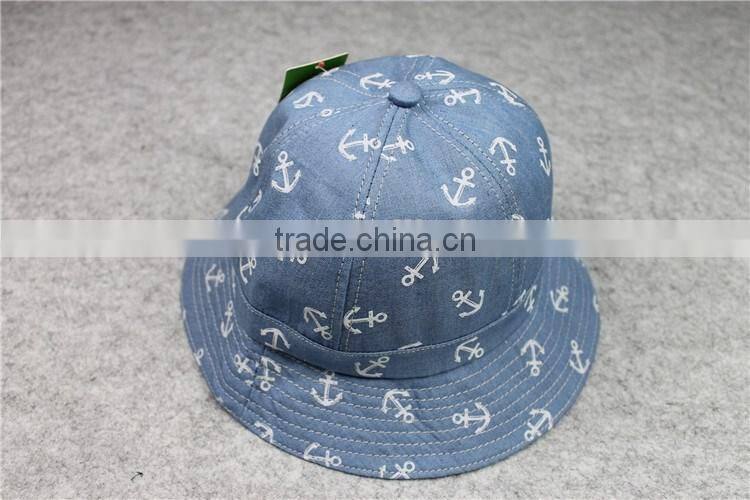 BUKH002D Fashion blue fisherman caps New wide brim bucket hat Camping hiking hat