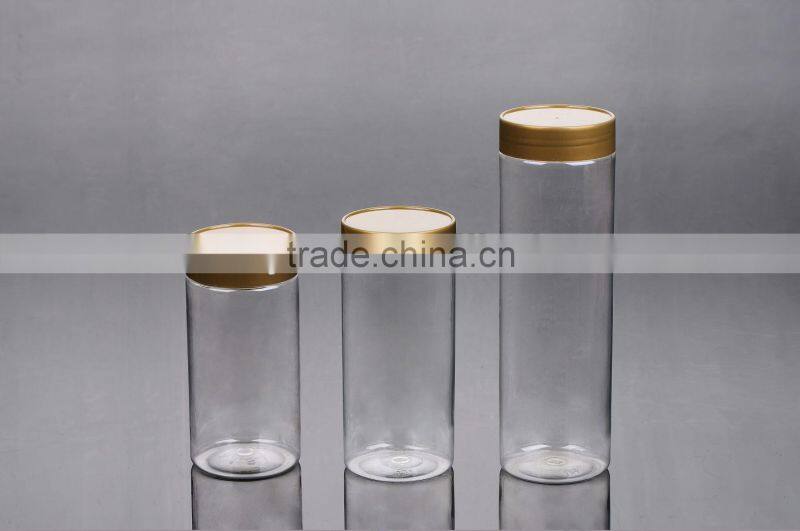 Plastic Food Grade Cylindrical pet plastic bottle