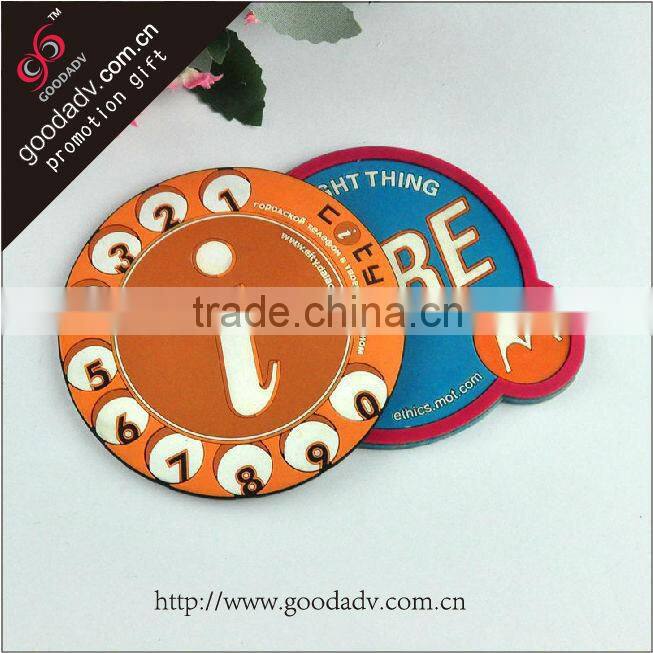 2015 guangzhou factory custom cute design waterproof soft pvc coaster