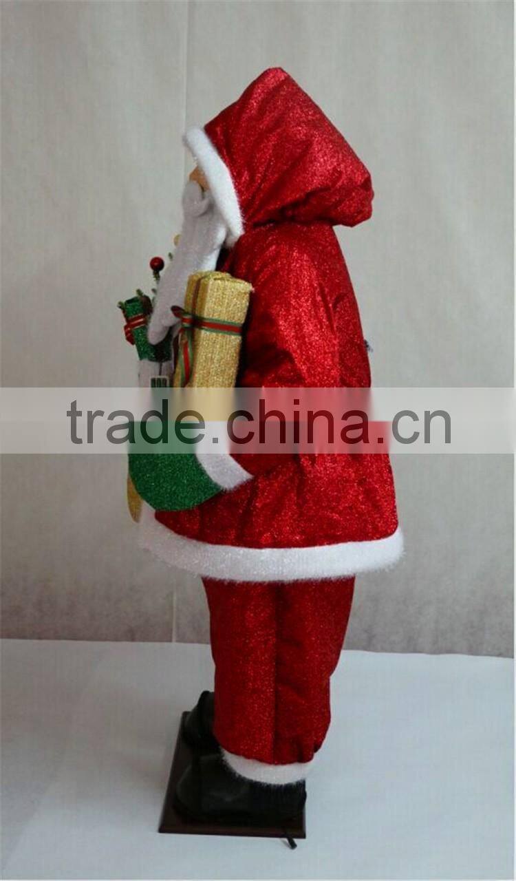 XM-A6186 outdoor plastic giant inflatable standing santa with light up