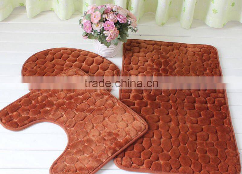 2015 New design 3D chenile bath mat 3 sets/printed mat 3sets/memory foam bath mat 3sets