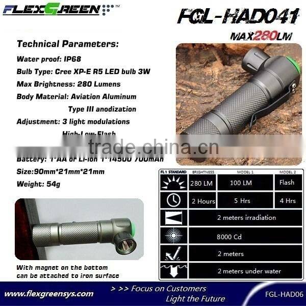 rechargable 18650 battery R2 led book flashlight