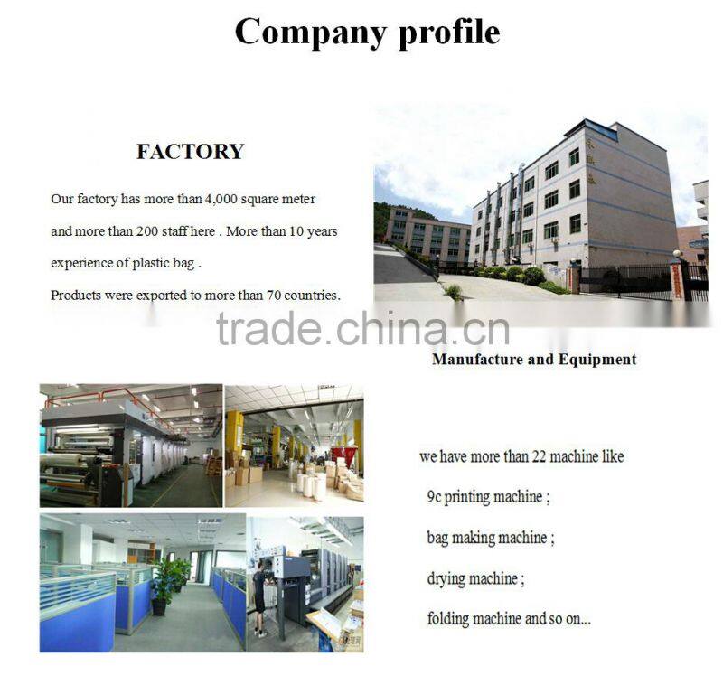 Stand up T-shirt bag with zipper, plastic underwear clothes packaging bag