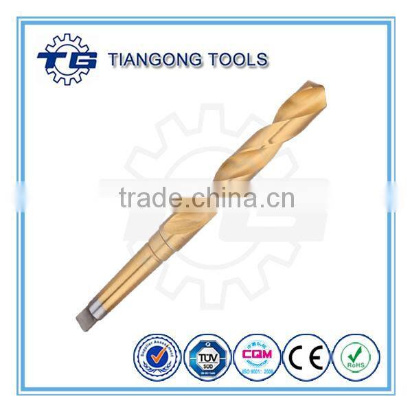 HSS Taper Shank Twist Drill Fully Ground Tin-coated Taper Shank Drill Bit