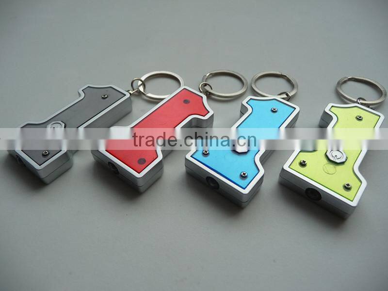 Promotion key shape Mini LED flashlight keychain