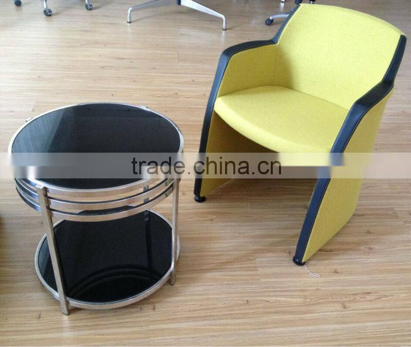 2 layer glass coffee table, round coffee table, Ula coffee table CT-012