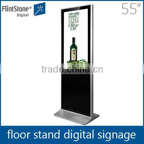 Flintstone 55 inch kiosk HD stand LCD,LCD display with internal advertising media players,commercial advertising TV