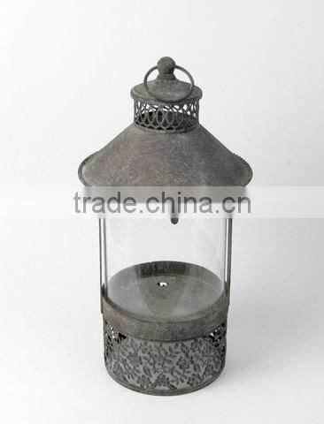 100229MC- pillar metal candle lantern