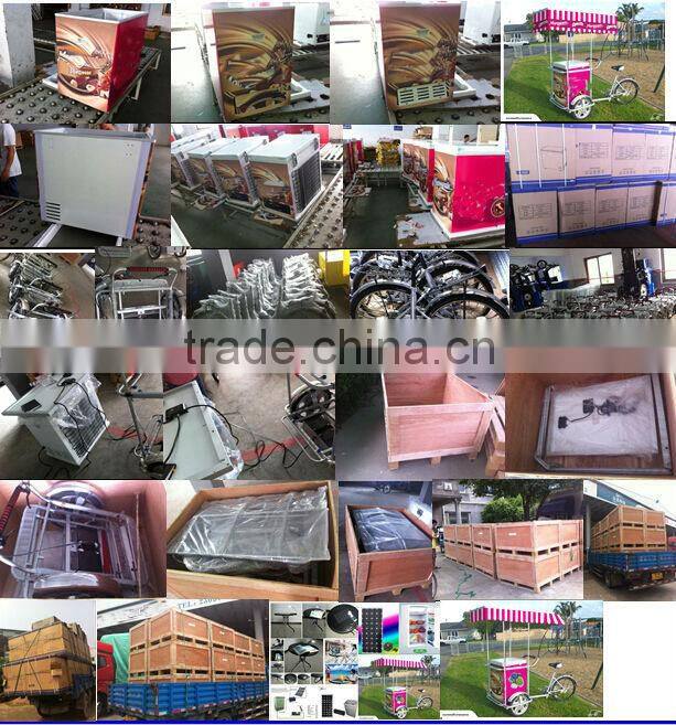 solar Ice cream freezer mini portable Ice cream tricycle freezer storage box Manufacture design ice cream free