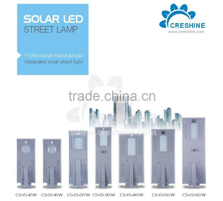 Development Trend Photocell Energy Saving 60W Smart LED Solar Street Lamp All in One with Battery and Controller for 2 Years