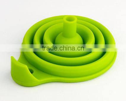 Food grade folding silicone rubber funnel easy to carrying