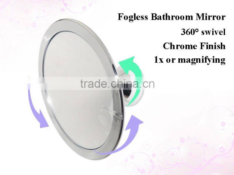 Swivel Round Fog free bathroom shower mirror Chromed