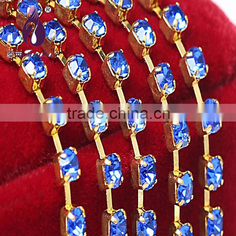 ss22 gold Single row Rhinestone cup chain for Garment Decoration Bags Nail Art