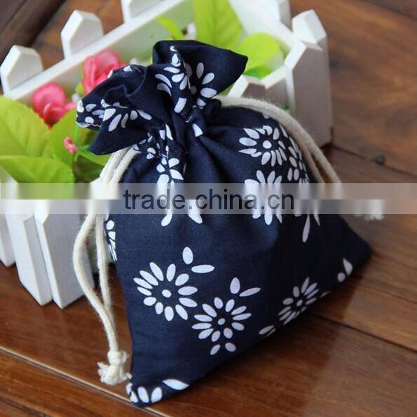 Customized Printing Small Stuff Holder Gift Storage Cotton Drawstring Bag