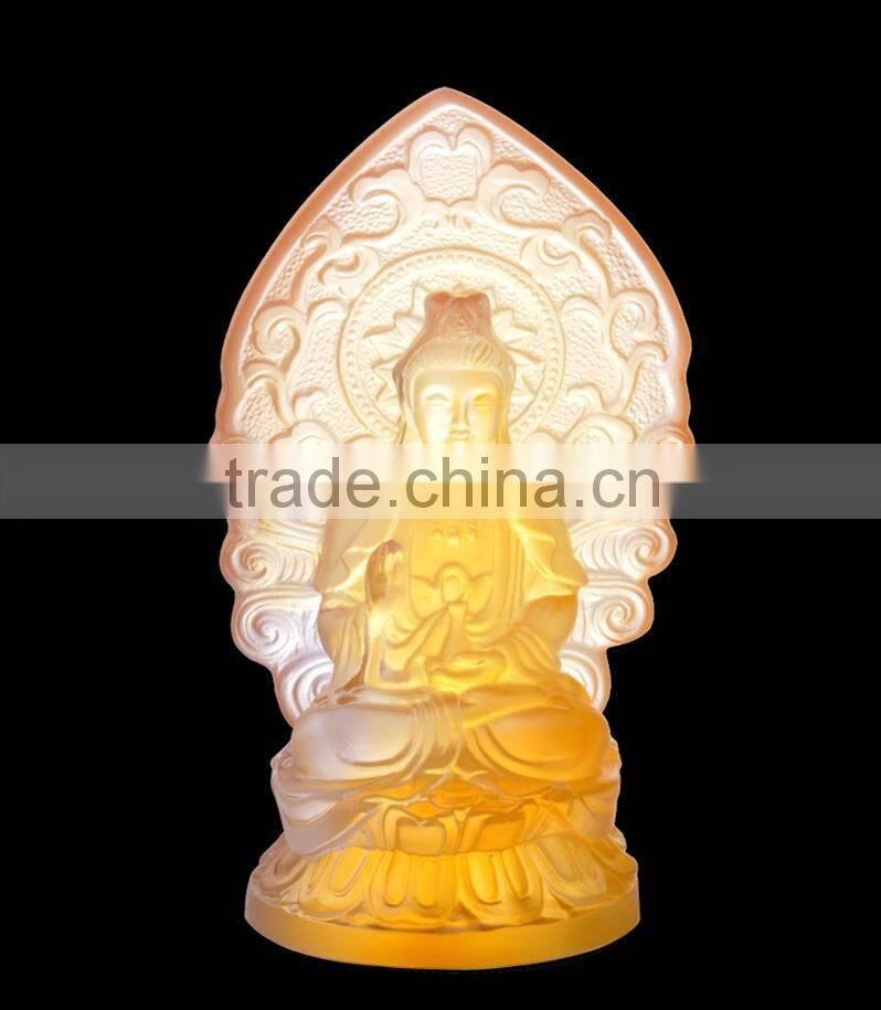 Factory Wholesale Crystal/Jade Transparent Jade Buddha Statue