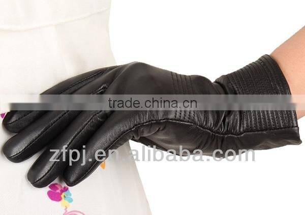New lady screen-touch leather gloves