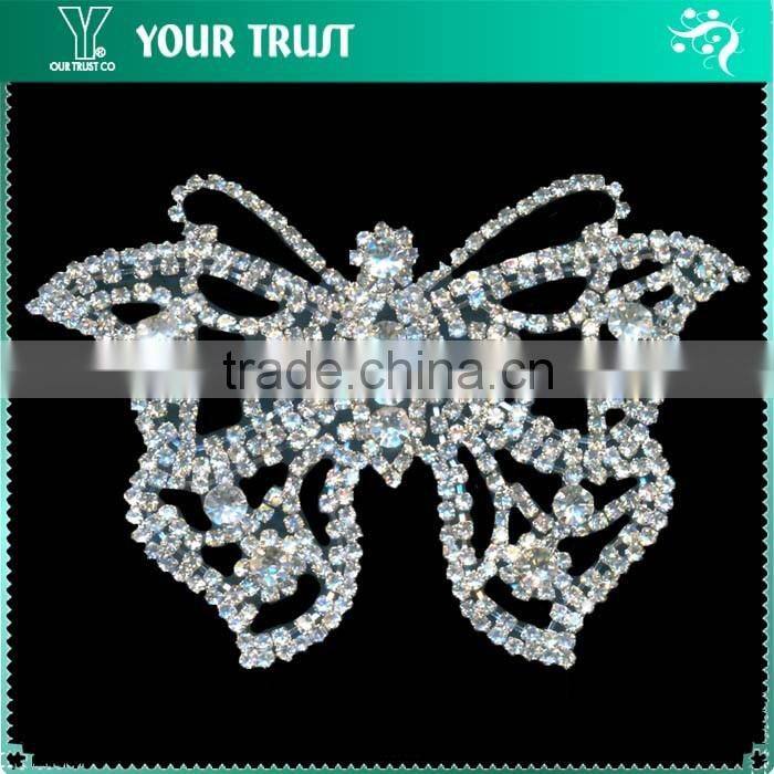 3MM Rhinestone Triangle Chain Connector Rhodium Metal Belt Buckle