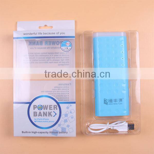 Factory Wholesale 15000mAh 3 USB Power Bank with Big Torch Light