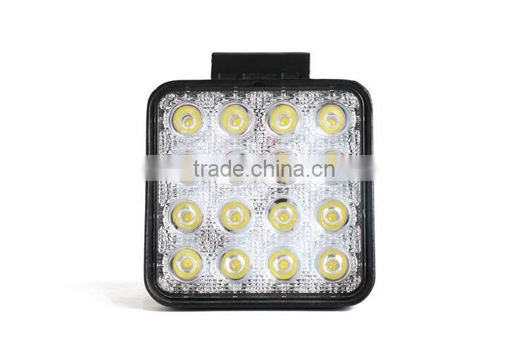 2pcs 4.3Inch 48W 16*3W Spot Epistar LED Working Light Waterproof Fog Lamp DRL For Universal Jeep SUV ATV Off-road Truck Car