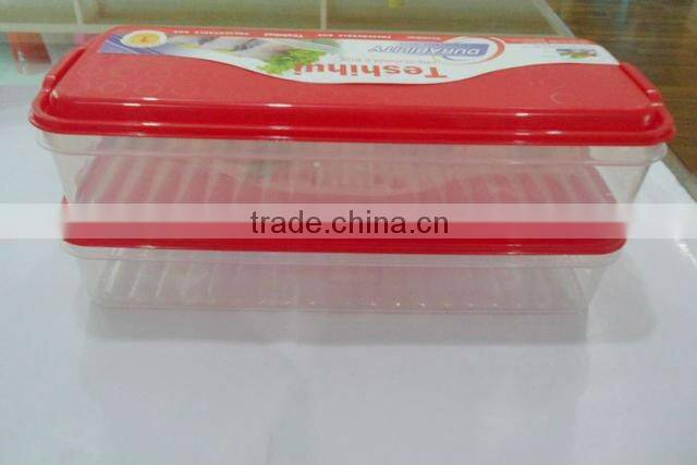 2 layers stacking square plastic food container