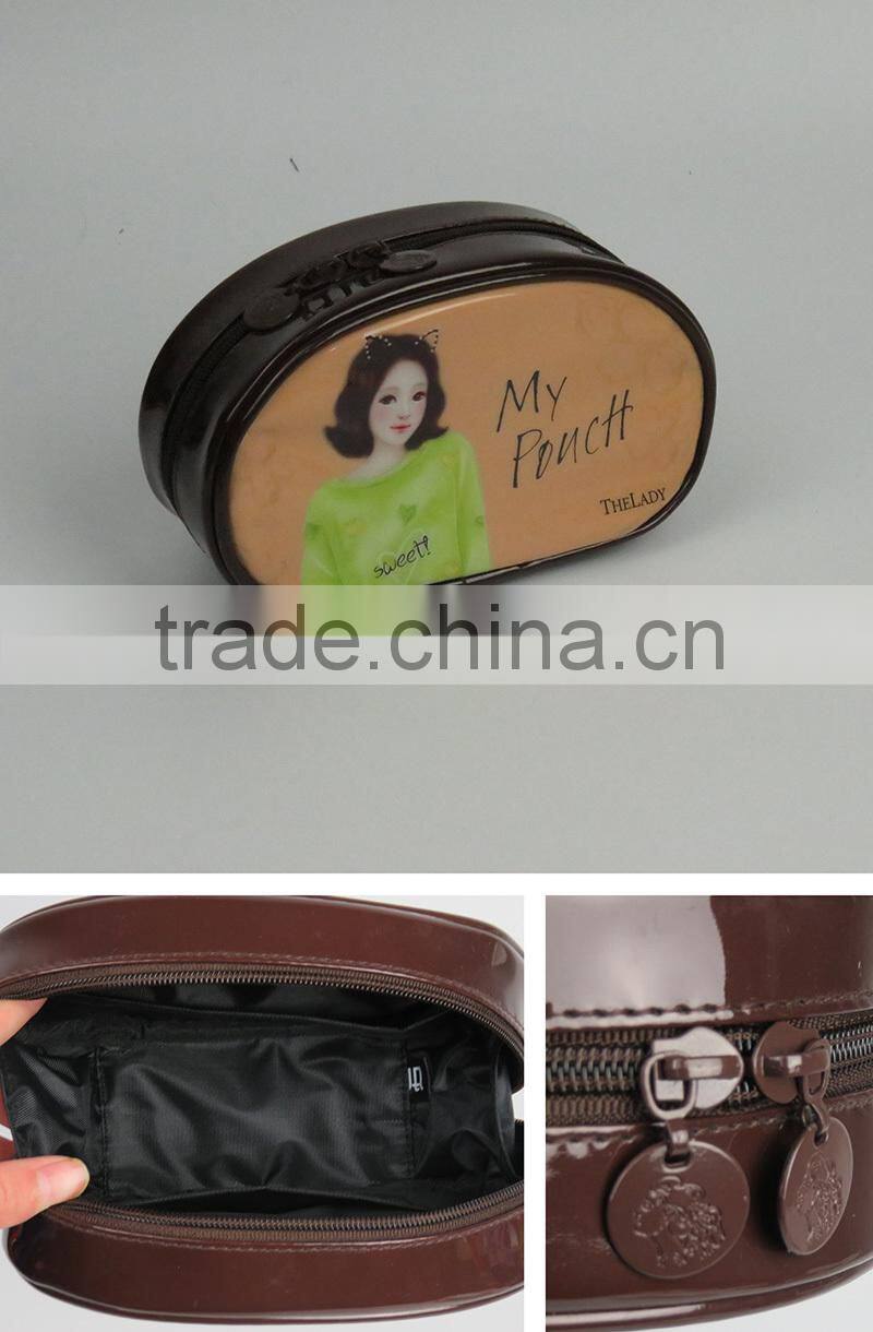 Two Zipper Custom Eco-friendly Beauty Travel bag cosmetic makeup bag