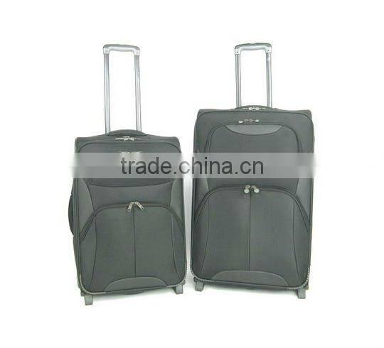 2014 china factory 2PCS eva travel trolley bag/600d polyester eva luggage trolley bag/travel trolley luggage bag