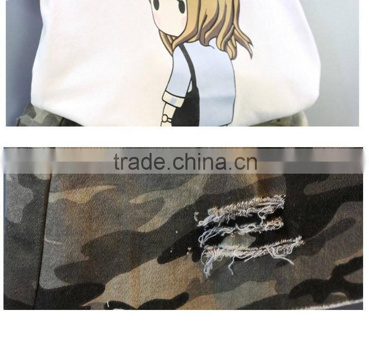 Factory Price Boutique Short Sleeve Camouflage Mini Children Girls Skirt Suit