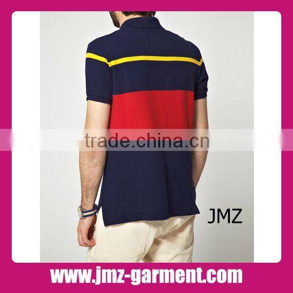 Polyester cotton mens polo shirt collar design