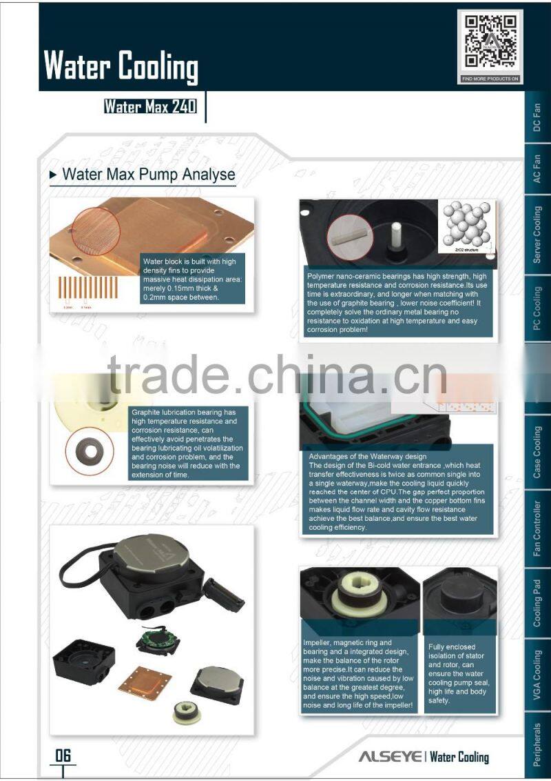 Alseye AA0201 manufacture Hydro Series cpu water cooling heat sink computer case