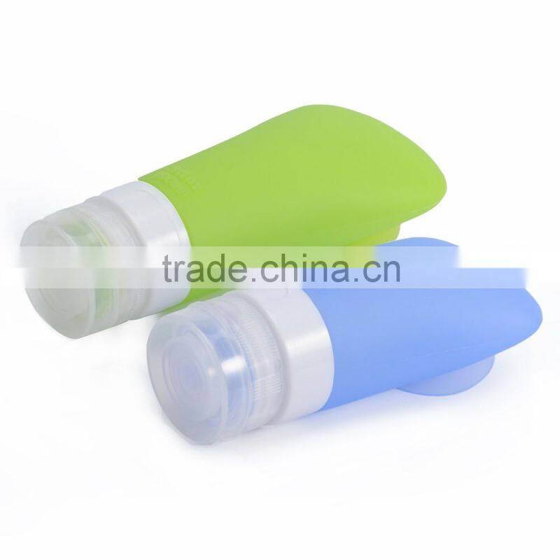 BPA Free Hot Selling Customized Size Silicone Lady Lotion Bottle, Silicone Travel Size Squeeze Bottle, Silicone Shampoo Bottle