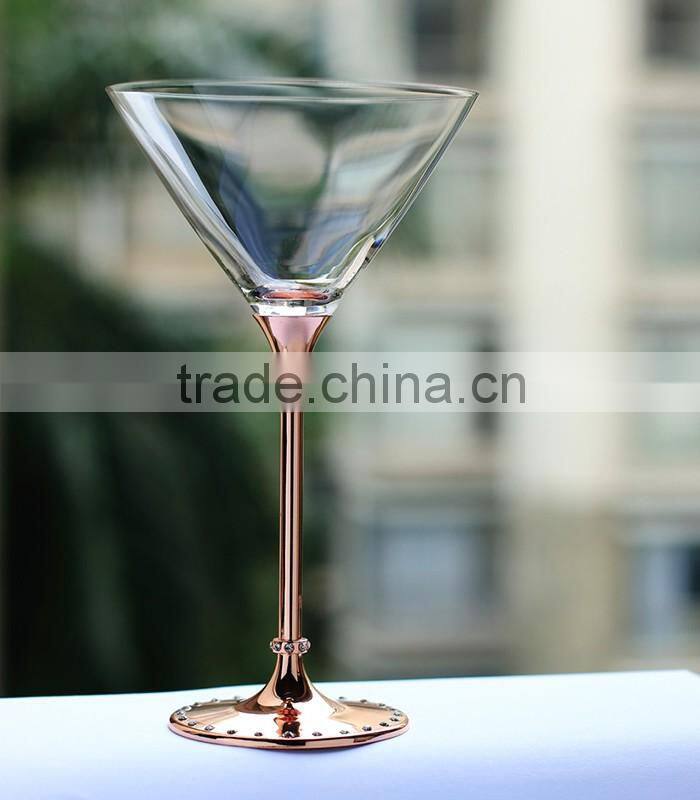 Glass manufacturer promotion wholesale handmade clear glass neck plate with gold, gold wine glass shopping