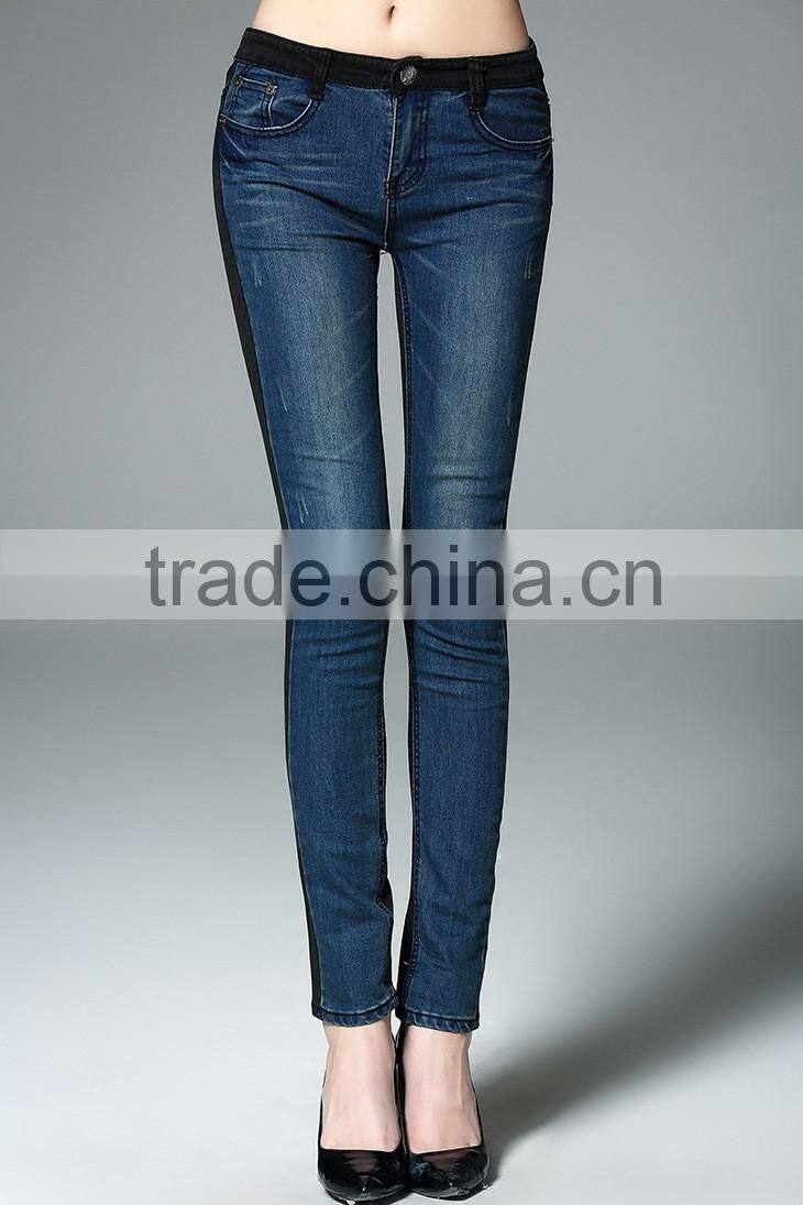Top Quality Ladies Denim Jean 2016 New Fashion Denim Fabric Pants Wholesale