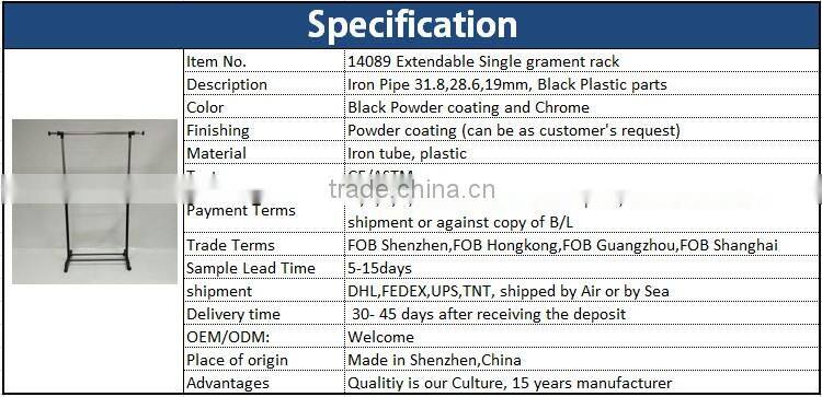 Garment Rack with 4 Wheels REACH test Clothes Coat Drying Rack Made in Shenzhen , China