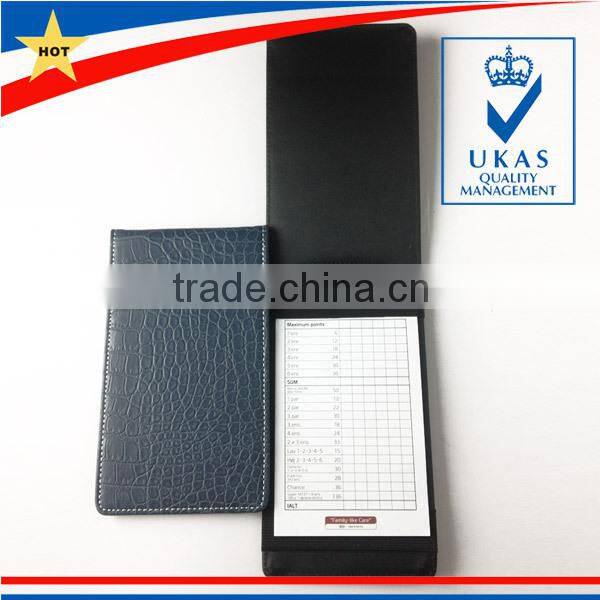 Customized Folding Leather Golf Score Card Holder With Pencil