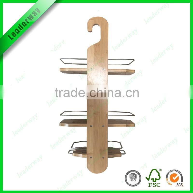 Popular 3-tier bathroom bamboo display rack with metal