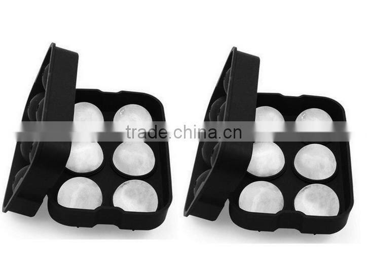 Food Grade Silicone Ice Ball Mold 6 Cavities Ice Cube Tray