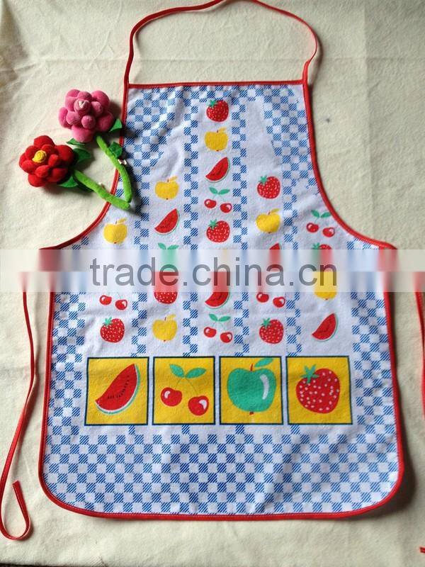 fruit design terry finishing and pvc coated bib apron