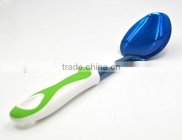 Non-stick TPR handle Latest popular titanize kitchen cooking spoon