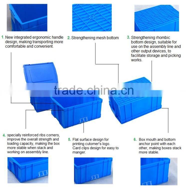 610x420x310mm stackable plastic storage container crate