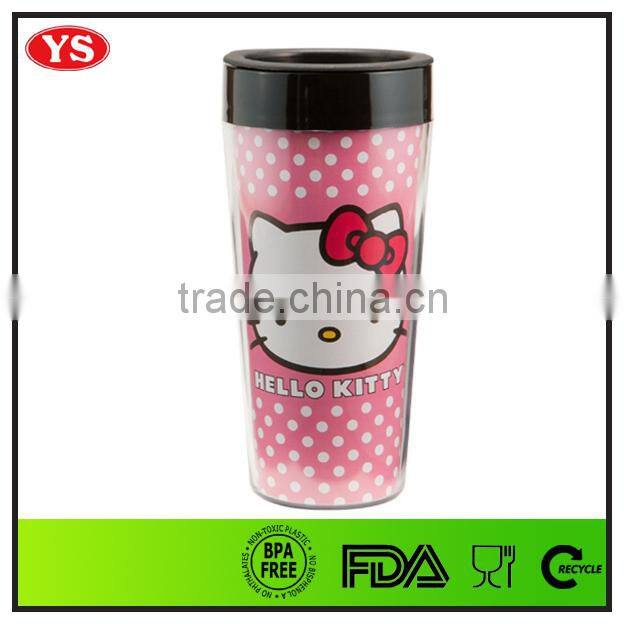 450ml double wall plastic cup with lid